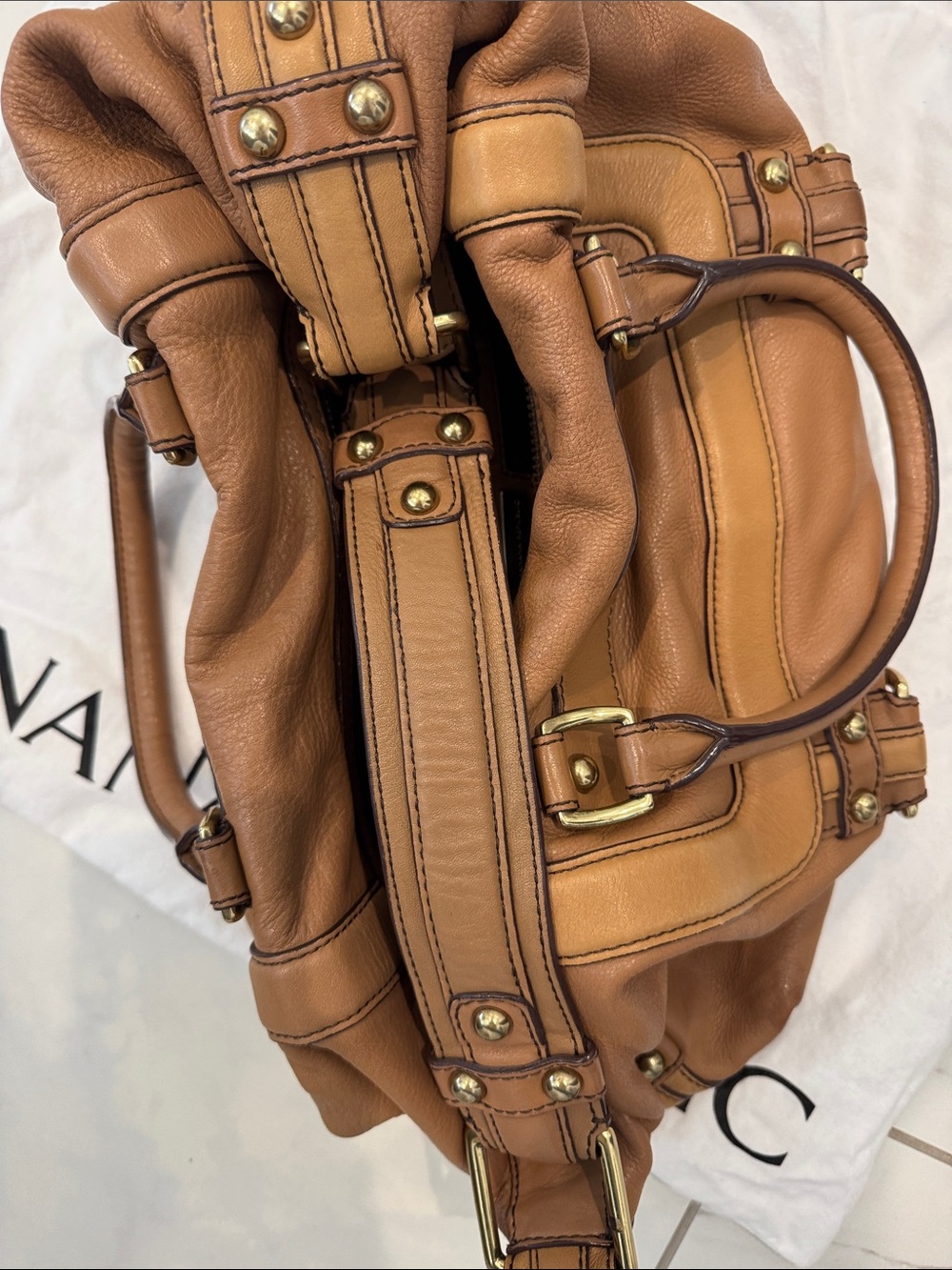 Banana Republic Leather Satchel Handbag in Tan - Picture 5 of 5